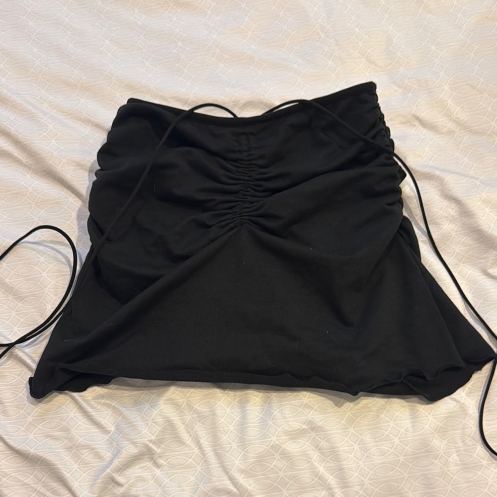 SHEIN Black Ruched Bubble Mini Skirt